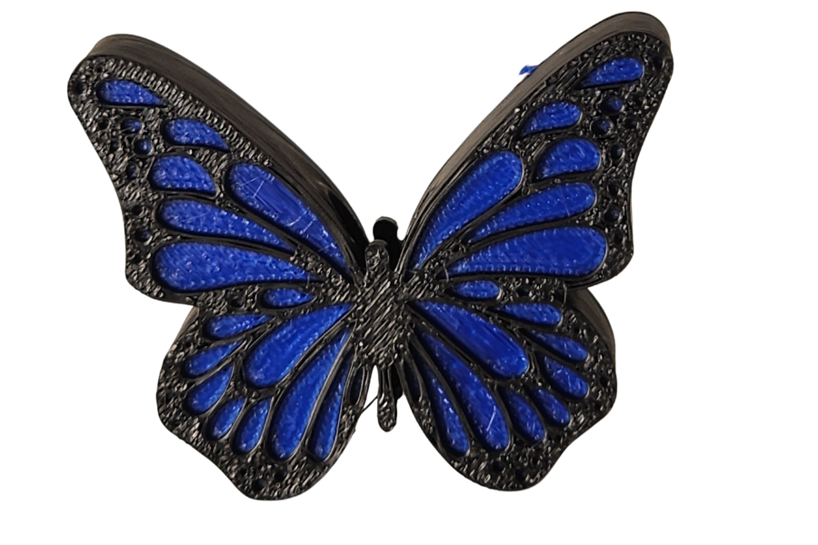 Blue & Black Butterfly Straw Topper – Elegant Cup Accessory (8mm & 10mm)