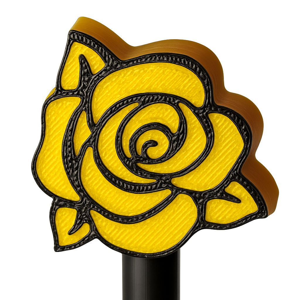 Rose Straw Topper – Yellow or Red Flower Cup Charm (8mm & 10mm)