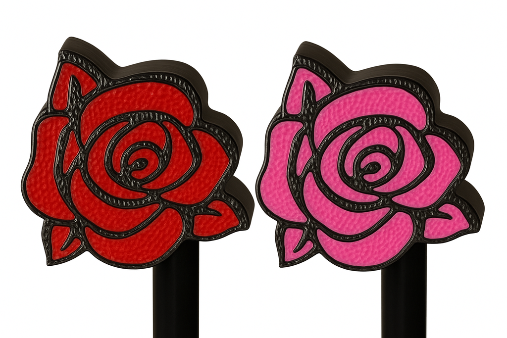 Rose Straw Topper – Yellow or Red Flower Cup Charm (8mm & 10mm)